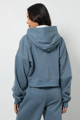 Boxy Balloon Sleeve Oversized Zip Through Hoodie