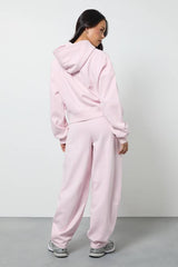 Boxy Zip Through Hoodie And Barrel Leg Jogger Tracksuit