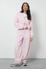 Boxy Zip Through Hoodie And Barrel Leg Jogger Tracksuit