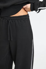 Side Stripe Off Shoulder Straight Leg Tracksuit