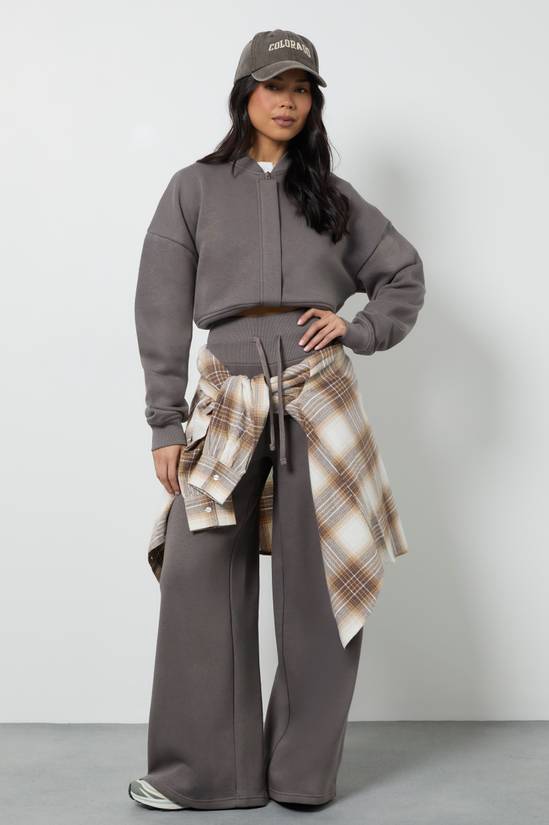 Bomber Sweatshirt Deep Hem Jogger Tracksuit