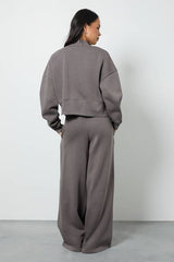 Bomber Sweatshirt Deep Hem Jogger Tracksuit