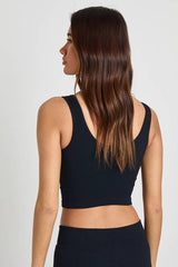 Contour Ribbed Padded Seamless Scoop Neck Active Top