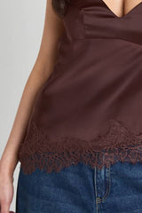 Satin Tie Back Lace Cami Top