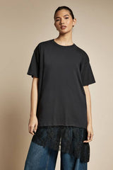 Lace Hem Oversized Tshirt
