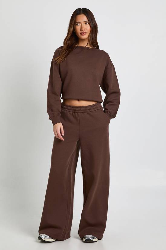 Boat Neck Sweatshirt Tracksuit