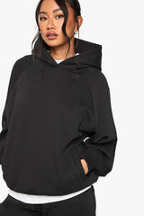 Petite Raglan Seam Oversized Hoodie