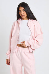 Tall Boxy Balloon Sleeve Oversized Zip Through Hoodie