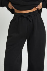 Petite Neck Detail Sweatshirt Wide Leg Tracksuit Tracksuit