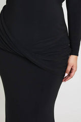 Plus Twist Detail Long Sleeve Maxi Dress