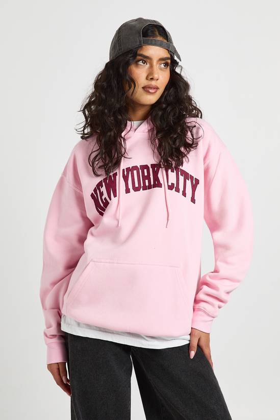 New York Printed Oversized Hoodie