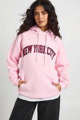 New York Printed Oversized Hoodie