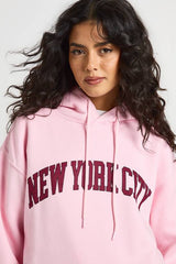 New York Printed Oversized Hoodie