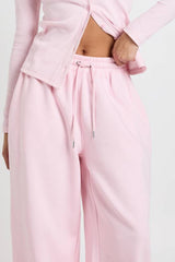 Rib Button Through Long Sleeve Top Tracksuit