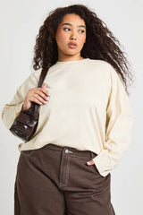 Plus Basic Oversized Long Sleeve T-Shirt