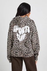 Sports Club Leopard Printed Hoodie