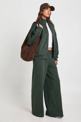 Zip Through Funnel Neck Oversized Sweatshirt