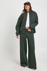 Zip Through Funnel Neck Oversized Sweatshirt