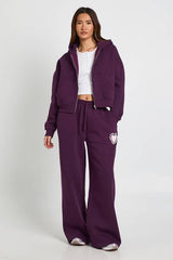 Love Club Puff Print Zip Through Boxy Hoodie
