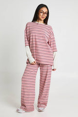 Stripe Double Layer Oversized T-Shirt