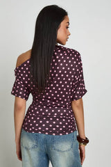 Polka Dot Off The Shoulder T-shirt