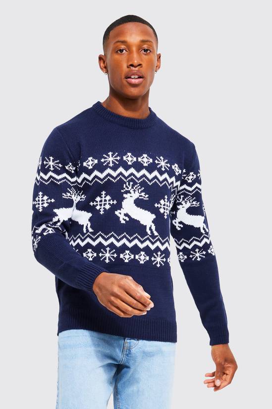 Reindeer Fair Isle Christmas Jumper