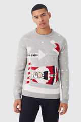 To The Pub Knitted Christmas Jumper