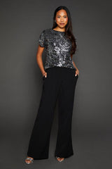 Silver Sequin Detail Top