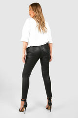 Plus Pu Coated Skinny Jeans