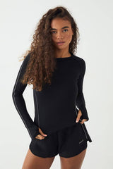 DSGN Studio Reflective Piping Sculpt Long Sleeve Top