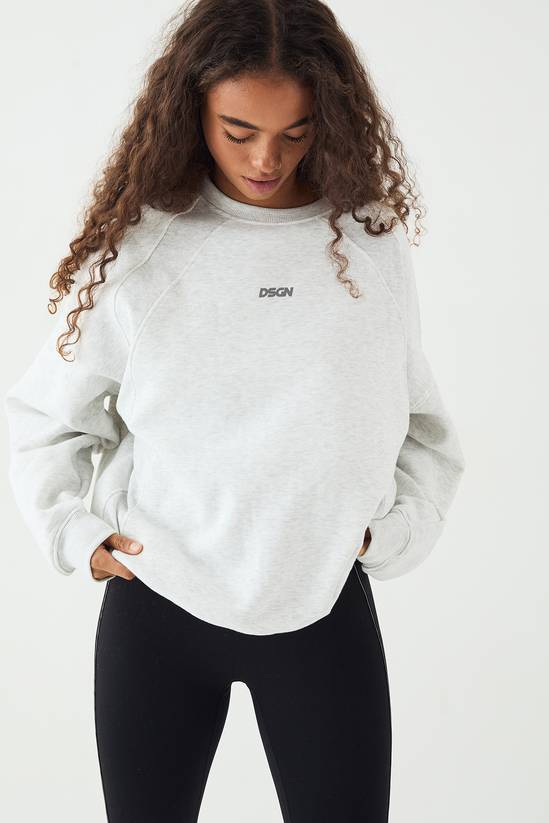 DSGN Studio Reflective Raglan Seam Oversized Sweatshirt