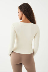 DSGN Studio Sculpt Wrap Front Padded Long Sleeve Top