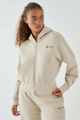 DSGN Studio Deep Hem Boxy Crop Zip Through Hooded Tracksuit