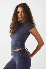 DSGN Studio Sculpt Ruched Side Short Sleeve Top