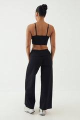 DSGN Studio Sculpt Fold Over Waist Straight Leg Yoga Pant