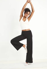 DSGN Studio Sculpt Fold Over Waist Straight Leg Yoga Pant