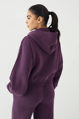 DSGN Studio Contrast Script Boxy Crop Zip Through Hoodie