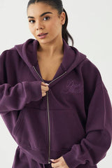 DSGN Studio Contrast Script Boxy Crop Zip Through Hoodie