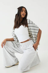DSGN Studio Piping Detail Mid Rise Wide Leg Jogger