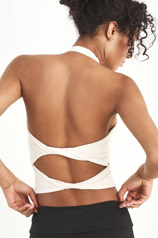 DSGN Studio Sculpt Ruched Front Cut Out Padded Halterneck Top