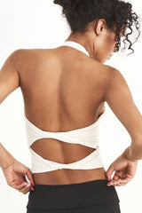 DSGN Studio Sculpt Ruched Front Cut Out Padded Halterneck Top